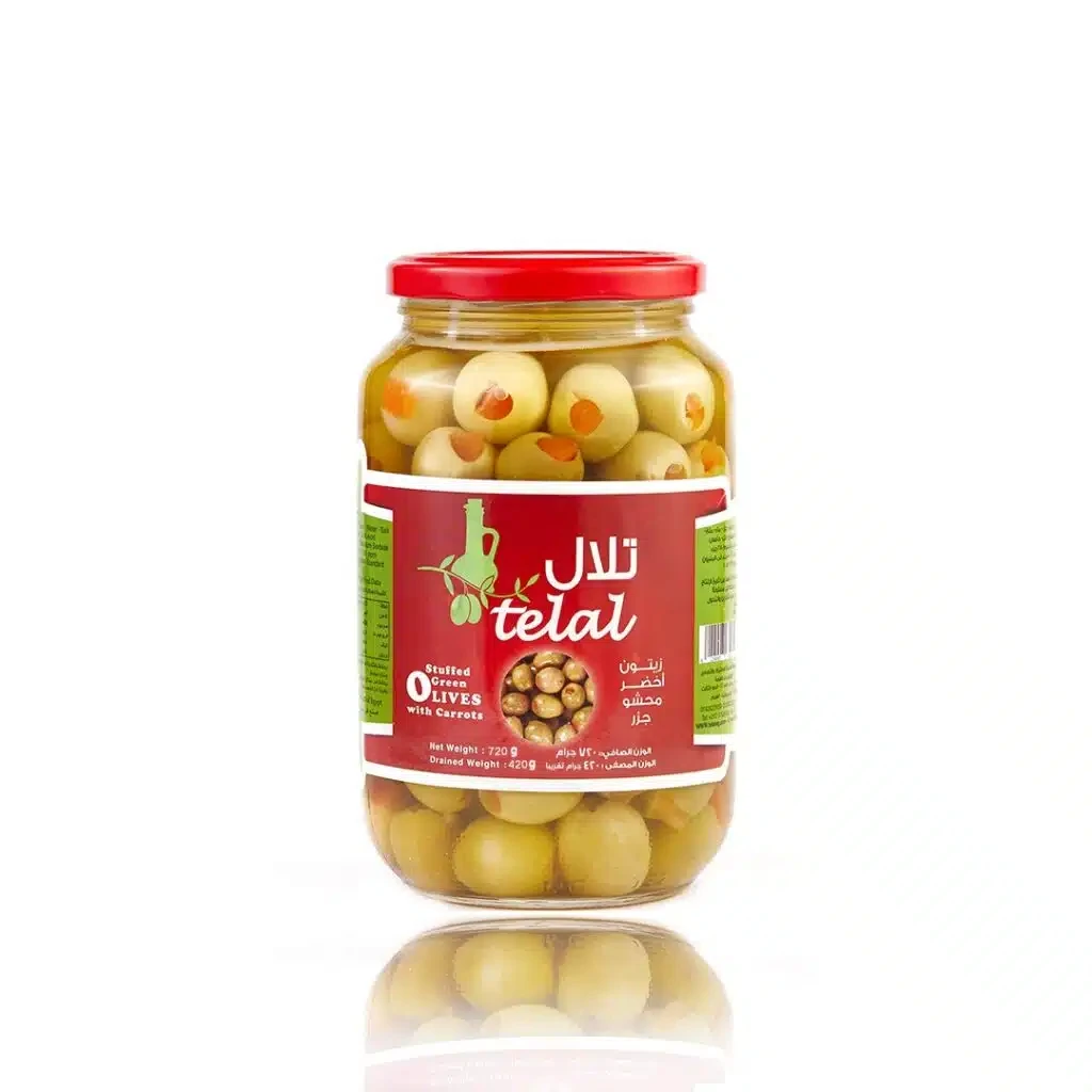 برطمان زيتون اخضر محشى جزر